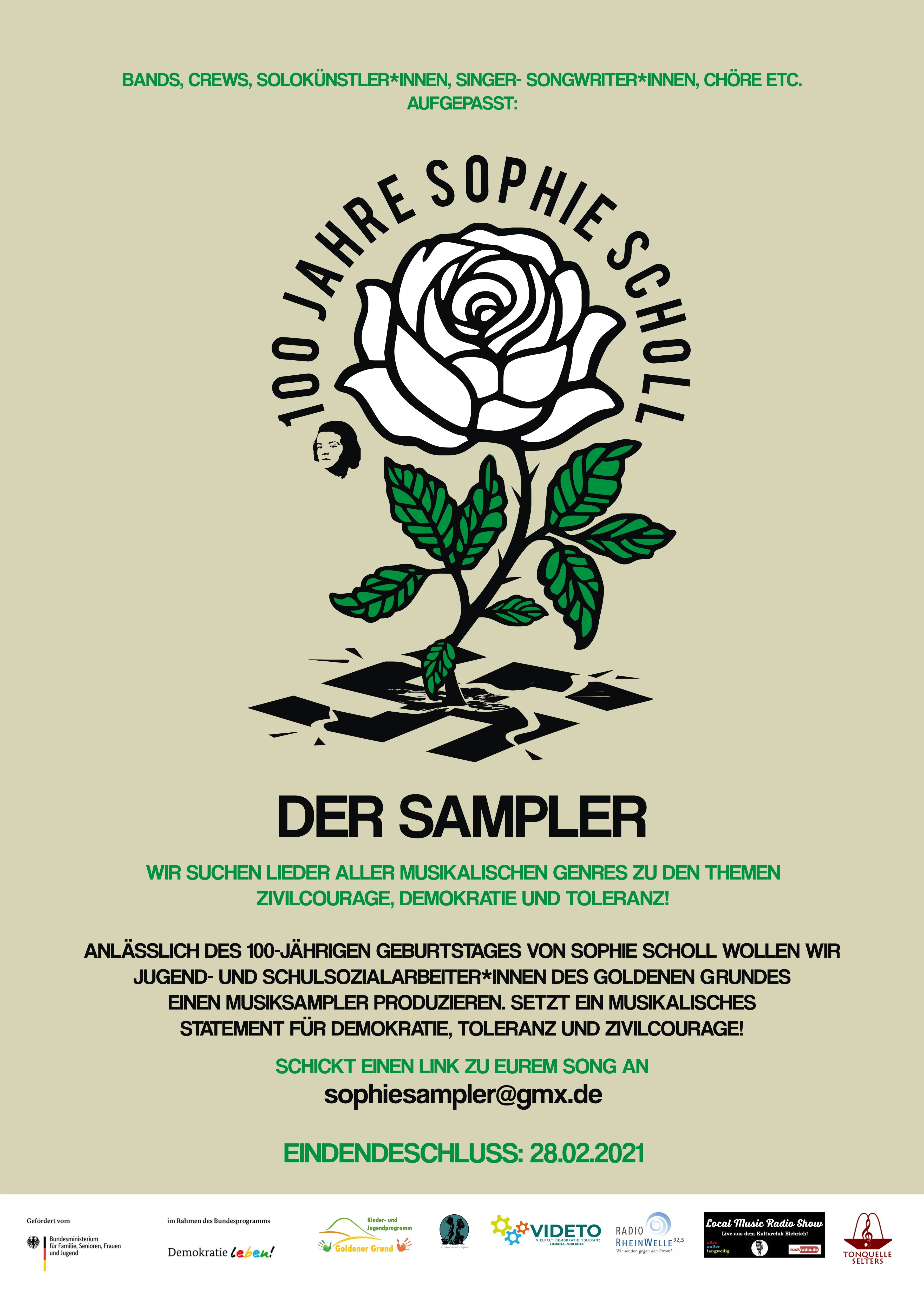 Medienprojekt anlässlich des 100. Geburtstages von Sophie Scholl